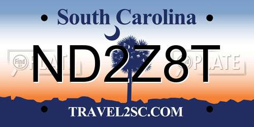 ND2Z8T South Carolina License Plate