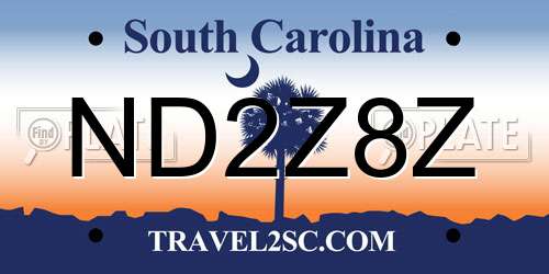ND2Z8Z South Carolina License Plate