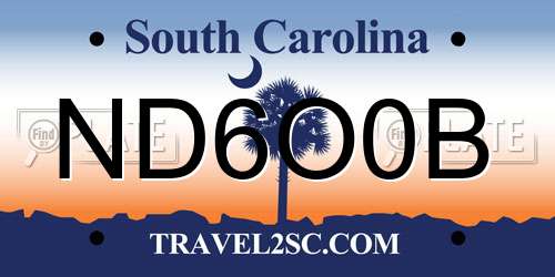 ND6O0B South Carolina License Plate