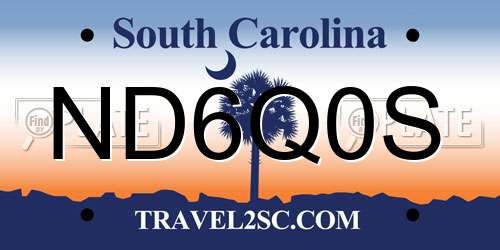 ND6Q0S South Carolina License Plate