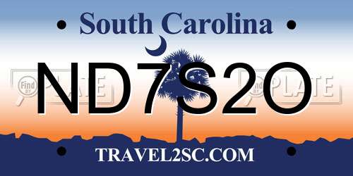 ND7S2O South Carolina License Plate