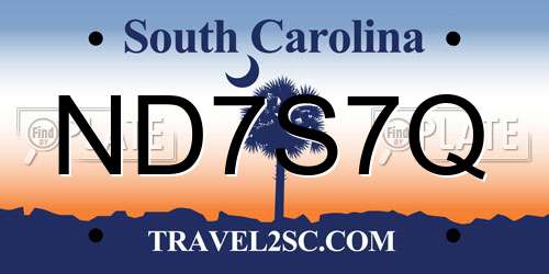 ND7S7Q South Carolina License Plate