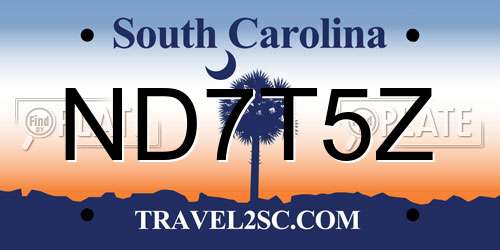 ND7T5Z South Carolina License Plate