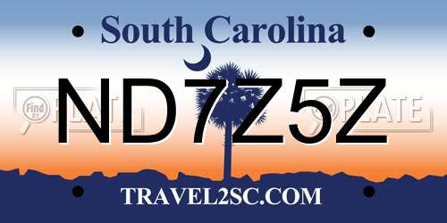ND7Z5Z South Carolina License Plate