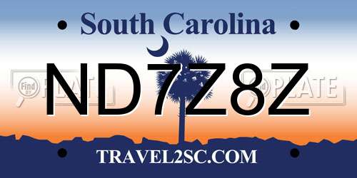 ND7Z8Z South Carolina License Plate