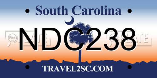 NDC238 South Carolina License Plate