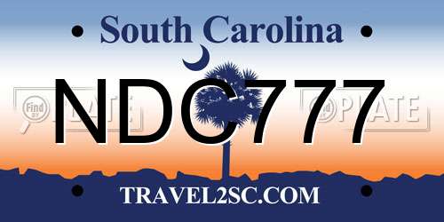 NDC777 South Carolina License Plate