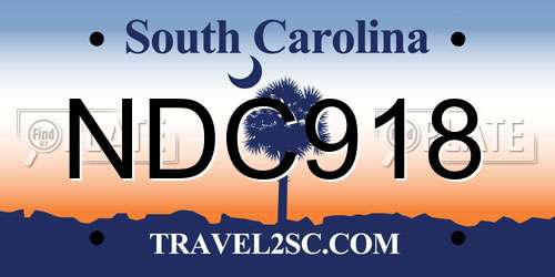 NDC918 South Carolina License Plate