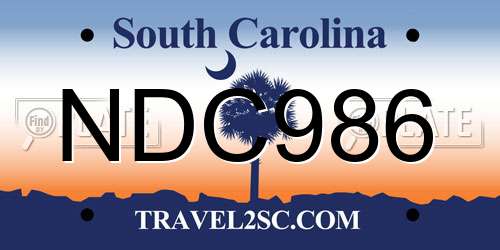 NDC986 South Carolina License Plate