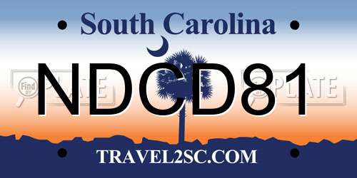 NDCD81 South Carolina License Plate