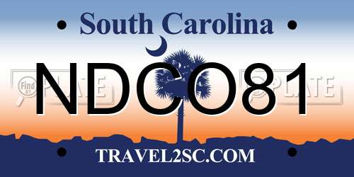 NDCO81 South Carolina License Plate