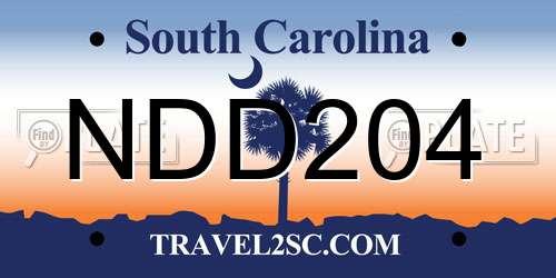 NDD204 South Carolina License Plate