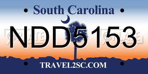 NDD5153 South Carolina License Plate
