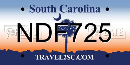 NDF725 South Carolina License Plate