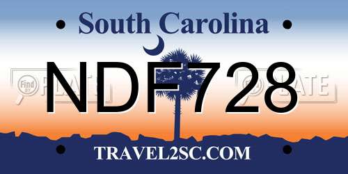 NDF728 South Carolina License Plate