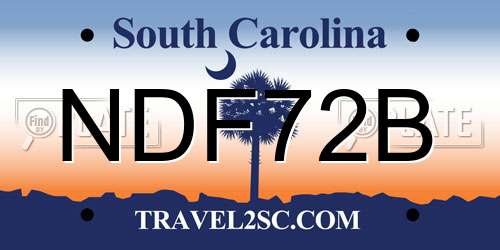 NDF72B South Carolina License Plate