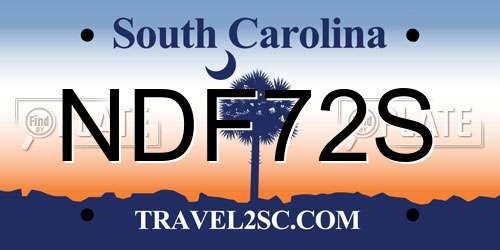 NDF72S South Carolina License Plate