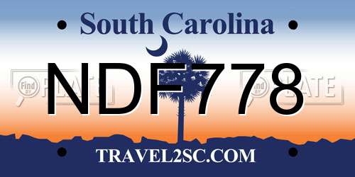NDF778 South Carolina License Plate
