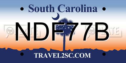 NDF77B South Carolina License Plate