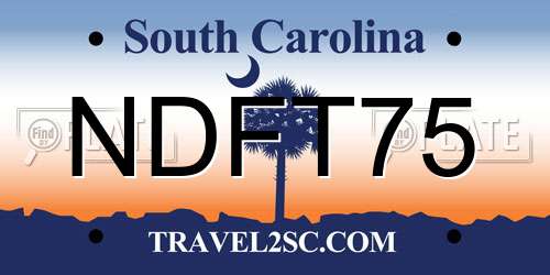 NDFT75 South Carolina License Plate