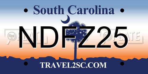 NDFZ25 South Carolina License Plate