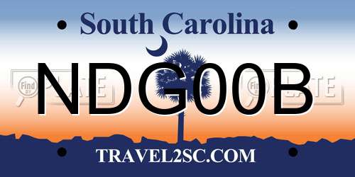 NDG00B South Carolina License Plate