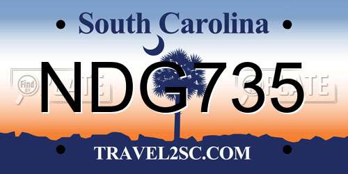 NDG735 South Carolina License Plate