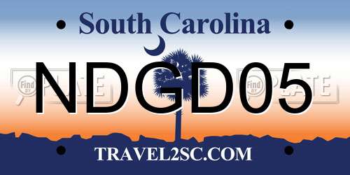 NDGD05 South Carolina License Plate