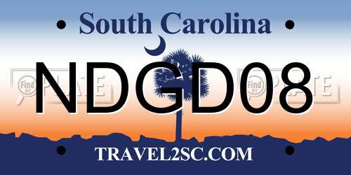 NDGD08 South Carolina License Plate