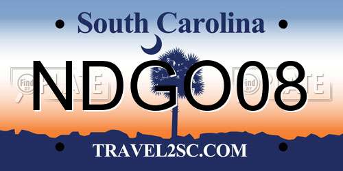 NDGO08 South Carolina License Plate