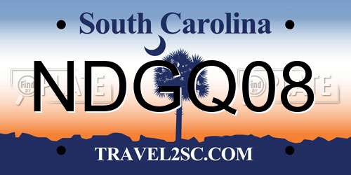 NDGQ08 South Carolina License Plate