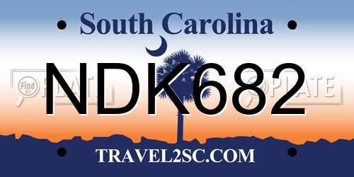 NDK682 South Carolina License Plate