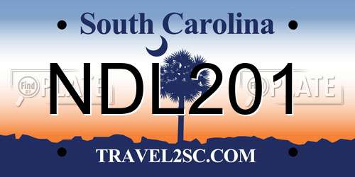 NDL201 South Carolina License Plate