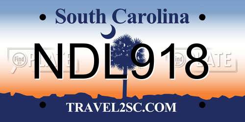 NDL918 South Carolina License Plate