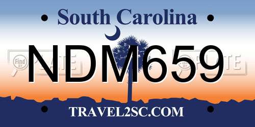 NDM659 South Carolina License Plate