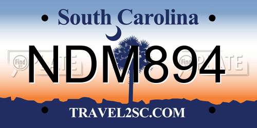 NDM894 South Carolina License Plate