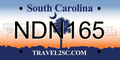 NDN165 South Carolina License Plate
