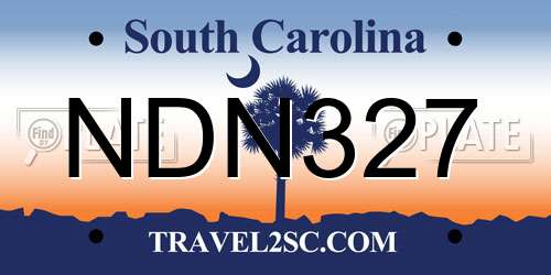 NDN327 South Carolina License Plate