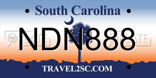 NDN888 South Carolina License Plate