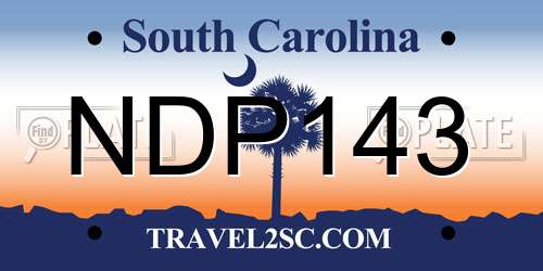 NDP143 South Carolina License Plate