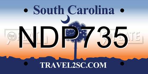 NDP735 South Carolina License Plate