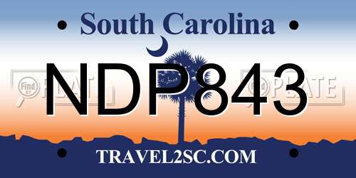 NDP843 South Carolina License Plate