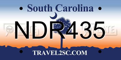 NDR435 South Carolina License Plate