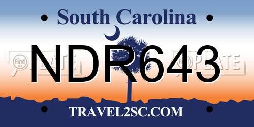 NDR643 South Carolina License Plate