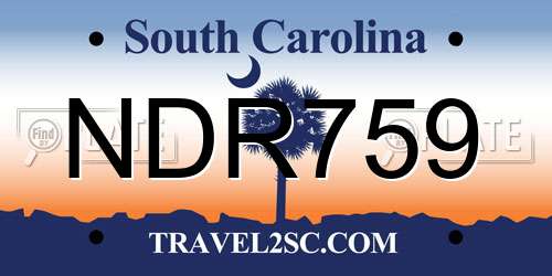 NDR759 South Carolina License Plate