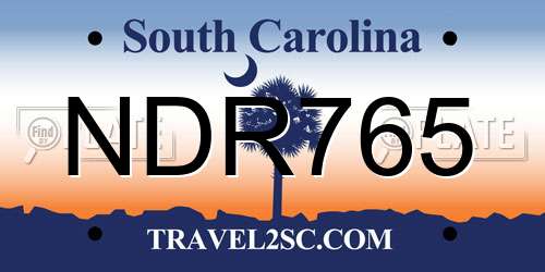 NDR765 South Carolina License Plate