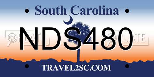 NDS480 South Carolina License Plate