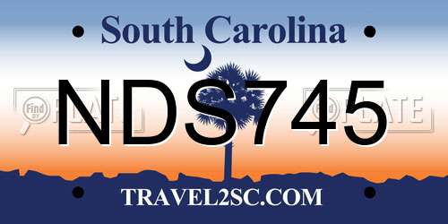 NDS745 South Carolina License Plate
