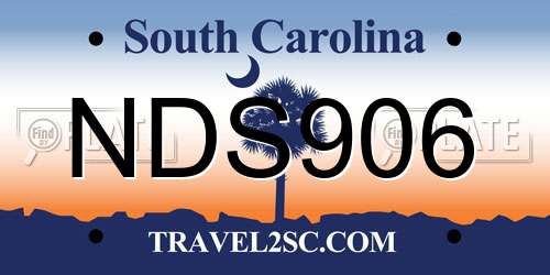 NDS906 South Carolina License Plate