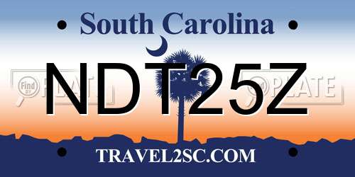 NDT25Z South Carolina License Plate